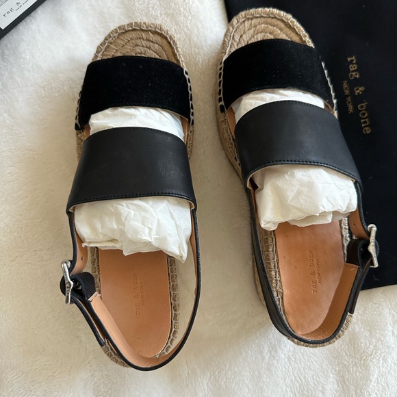 Rag & Bone - Edie Wedge Sandal - Size 39 - BLK - Picture 7 of 9